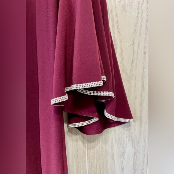 MSK Women's Bell Sleeve Maroon Dress with Rhinestones Size M LNC - Picture 3 of 5